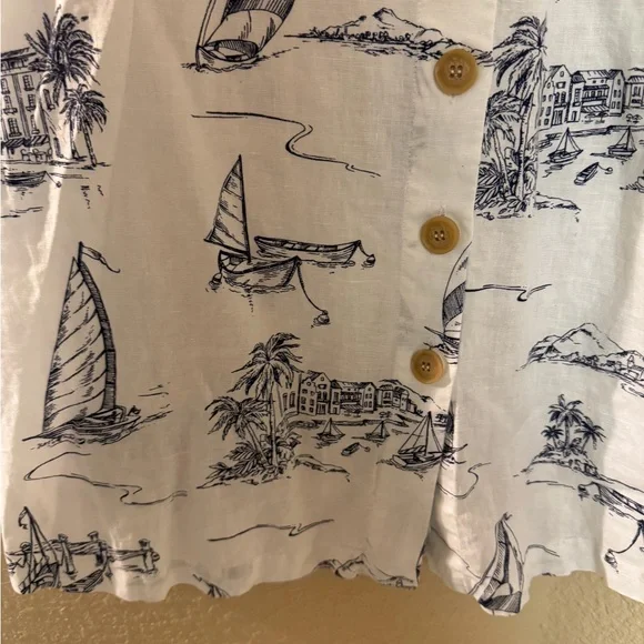 4/$15 Nautical Print Button-Down Skirt - Picture 3 of 7